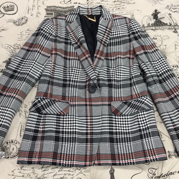 Trina Turk Habanero 2 Plaid Single-Button Blazer - Picture 4 of 6